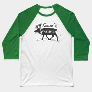 Seasons Greetings with Deer Baseball T-Shirt